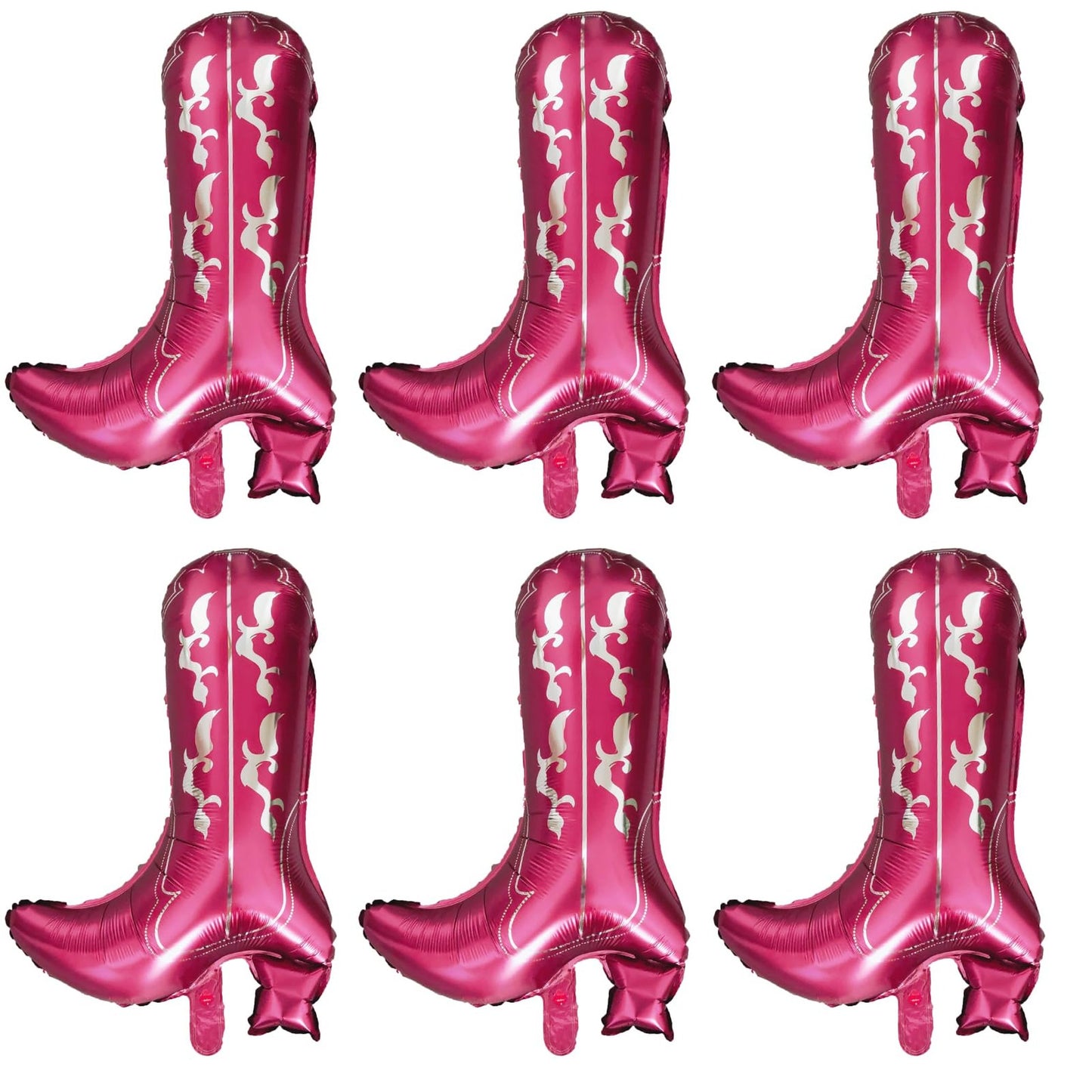 Western Boot Balloons - 6 Pcs 30 Inch Cowboy Cowgirl Balloons for Rodeo Bachelorette Party. Perfect for Cowgirl Boho Disco Horse Farm Party Supplies!
