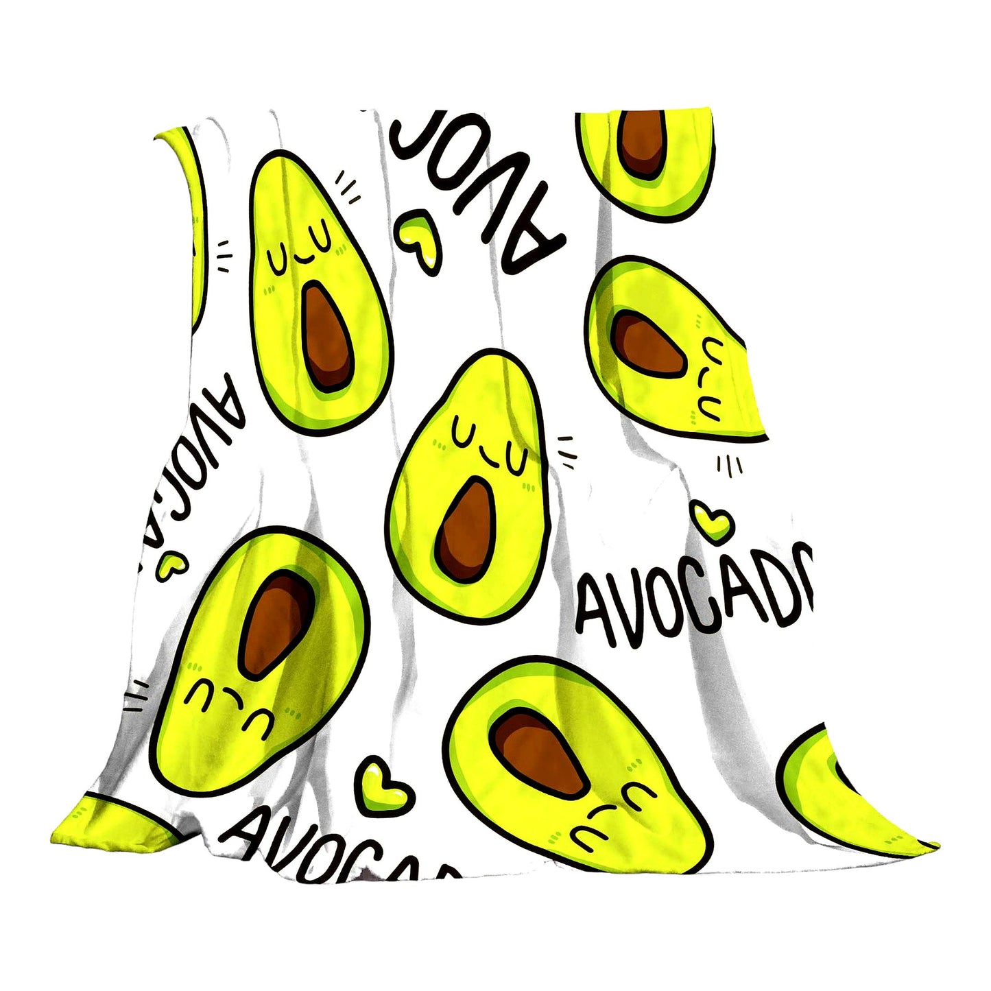 Cozy Avocado Bliss: Super Soft Plush Fleece Throw Blanket 60x80 Inch - Perfect for Sofa, Bed, Travel, and Camping
