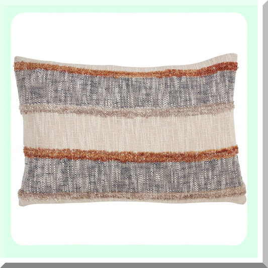 Striped Luxe Pillow Cover - 16x24 Inch - Decorative Throw Pillow Case - Modern Home Decor - Soft Cotton Blend - Multi Color - Gerard Collection