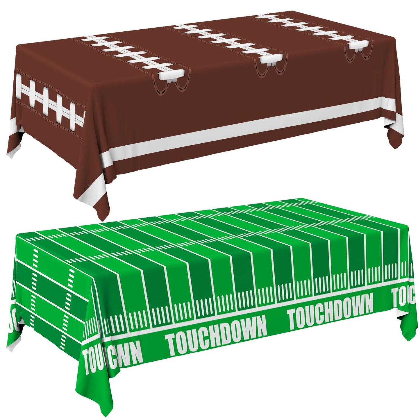 Football Touchdown Tablecloth - Disposable Plastic Table Cover for Football Party Decorations & Games. 2 Pack, 54 X 108 Inch. Perfect for Birthday Parties!