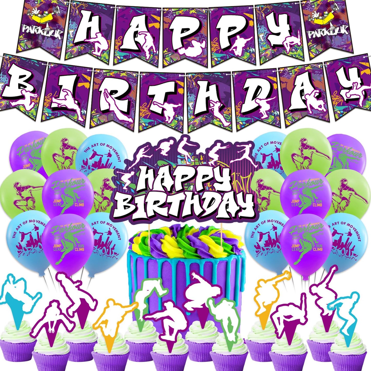 Parkour Party Decorations and Supplies for Birthdays