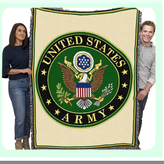 Patriot Eagle Woven Tapestry Blanket - 100% Cotton, Made in USA, 72x54