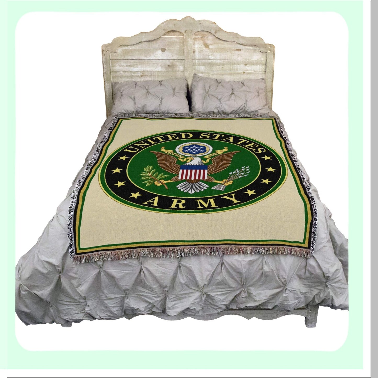 Patriot Eagle Woven Tapestry Blanket - 100% Cotton, Made in USA, 72x54