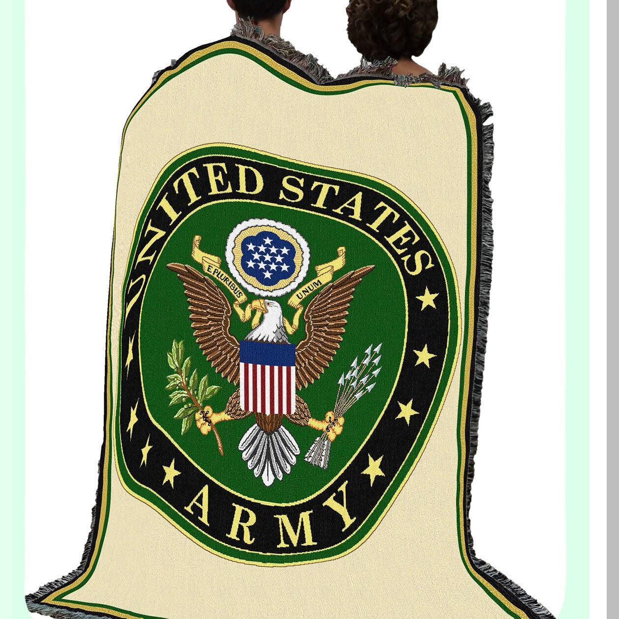 Patriot Eagle Woven Tapestry Blanket - 100% Cotton, Made in USA, 72x54