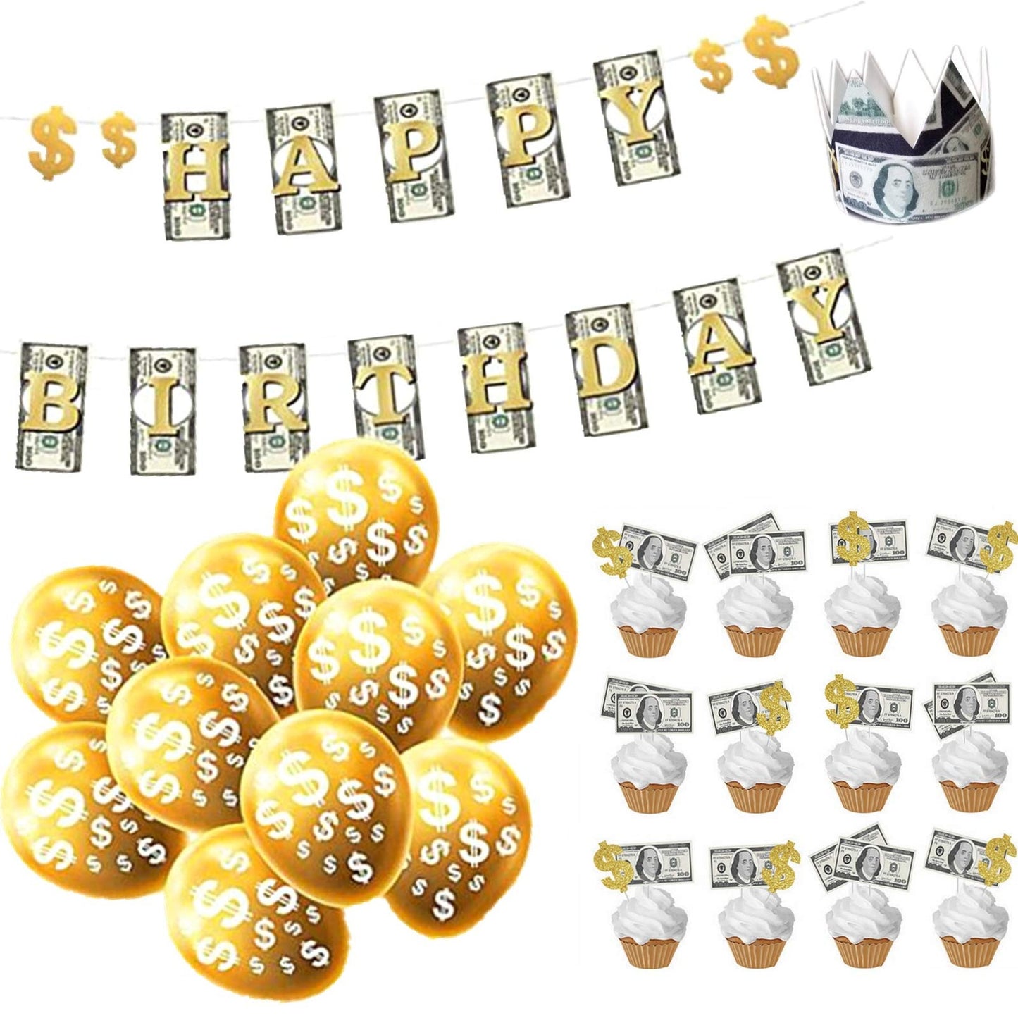 Money Theme Party Decoration Kit for Birthdays Weddings and More