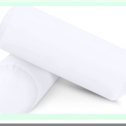 White Comfort Bolster Pillow Set - 6x16 Inch Pack of 2 for Bed and Couch - Indoor Decorative Cushions for Ultimate Relaxation and Support