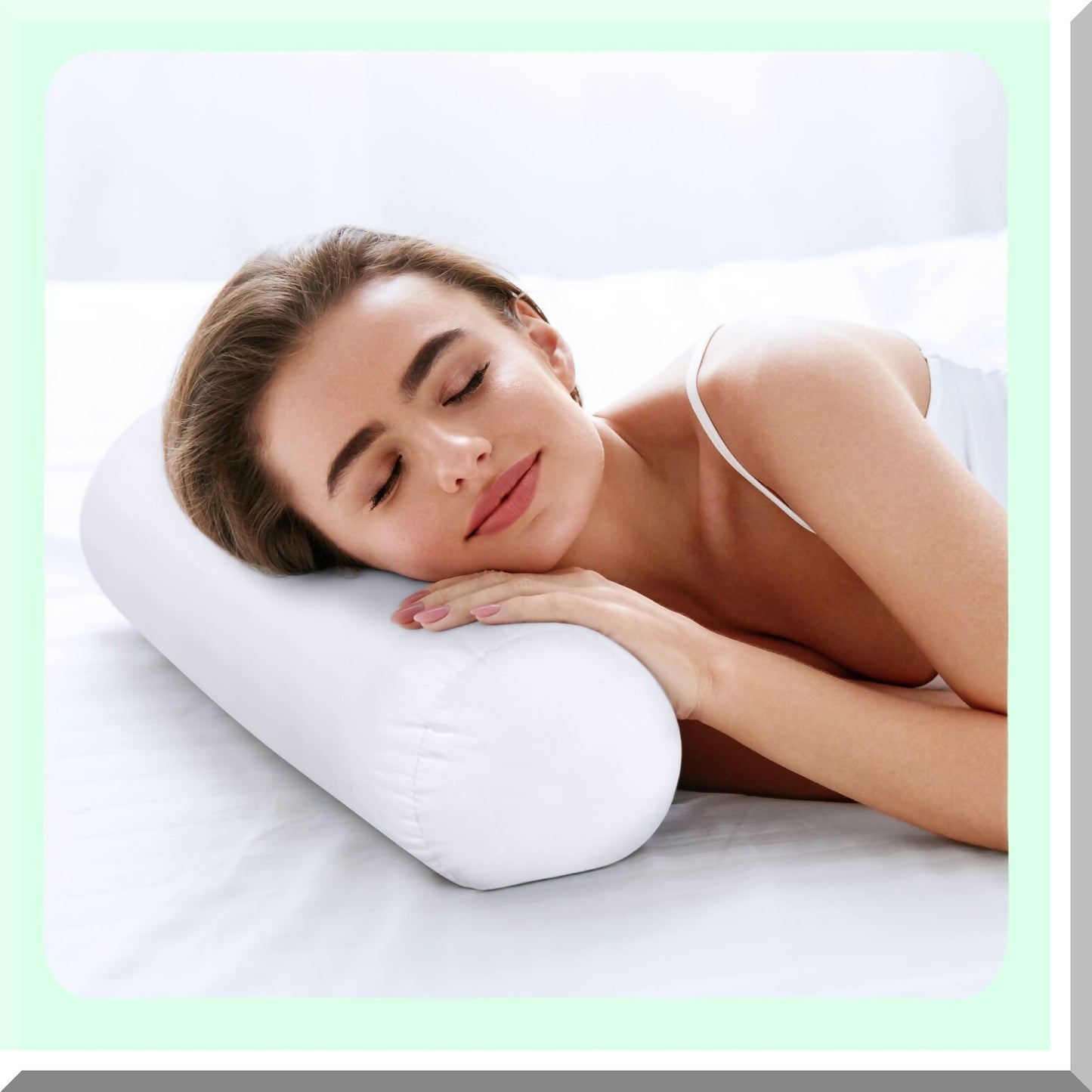 White Comfort Bolster Pillow Set - 6x16 Inch Pack of 2 for Bed and Couch - Indoor Decorative Cushions for Ultimate Relaxation and Support