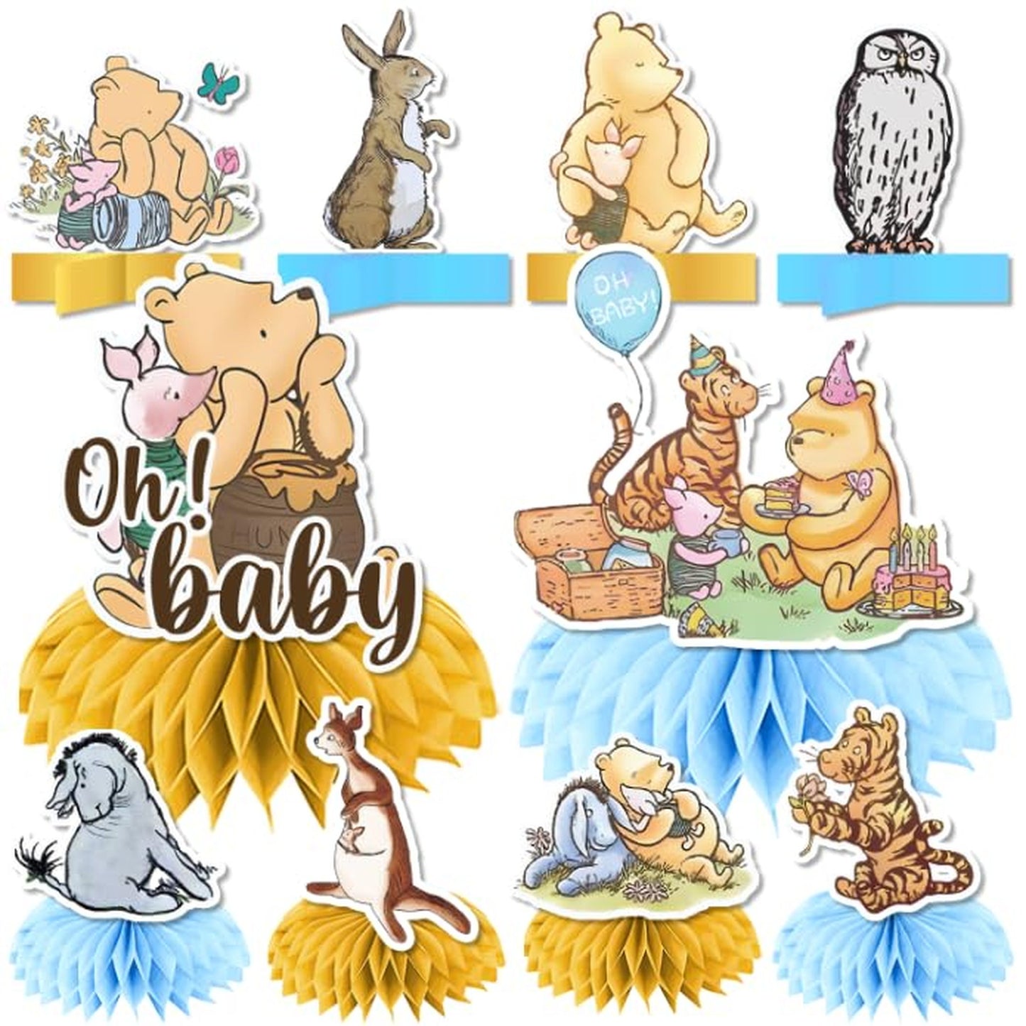 10pcs Winnie Baby Shower Centerpieces for Party Decor