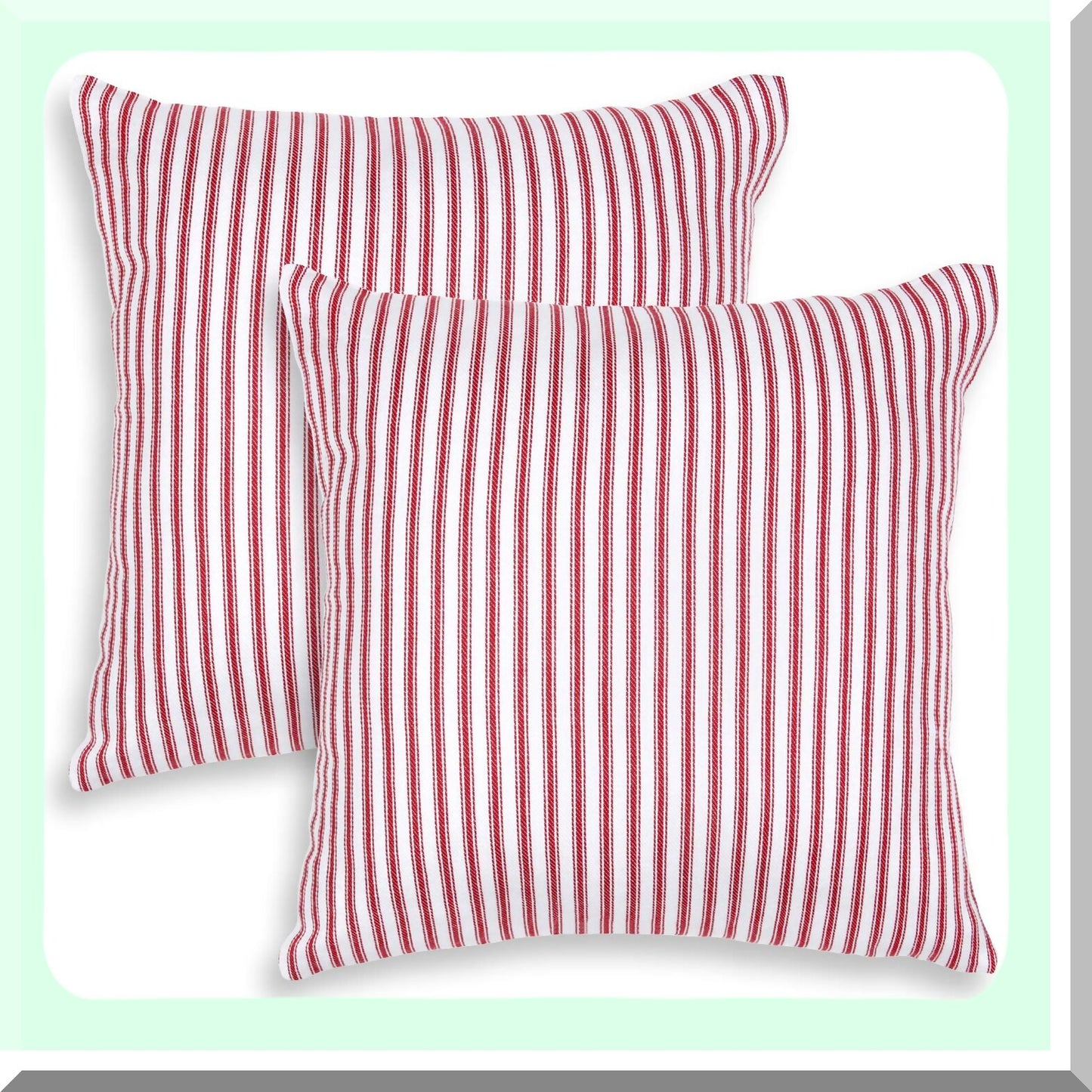 Stripe Cotton Decorative Pillow Covers - Set of 2 - 24x24 Inches