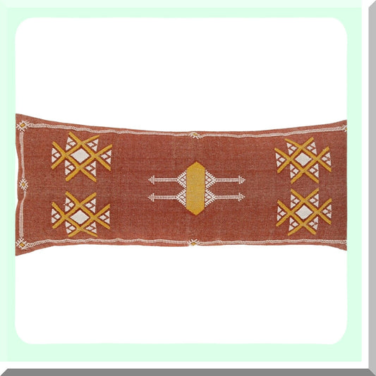 Kilim Dream Lumbar Pillow Cover - Handwoven Authentic Cushion Case for Bedroom Decor - 14x36 Sabra Pattern - Long Cushion Cover