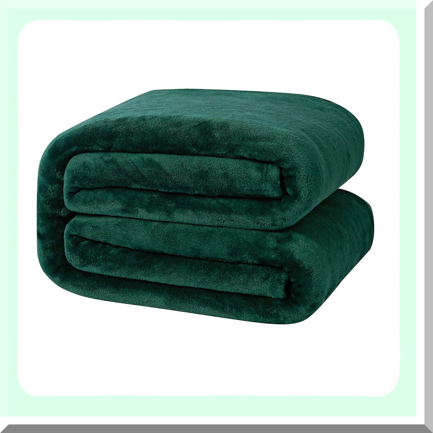 UltraSoft Forest Green Fleece Blanket - Cozy Fall Flannel Throw for Couch, Office, or Dog - Lightweight Microfiber Plush Baby Blanket, 50 x 60