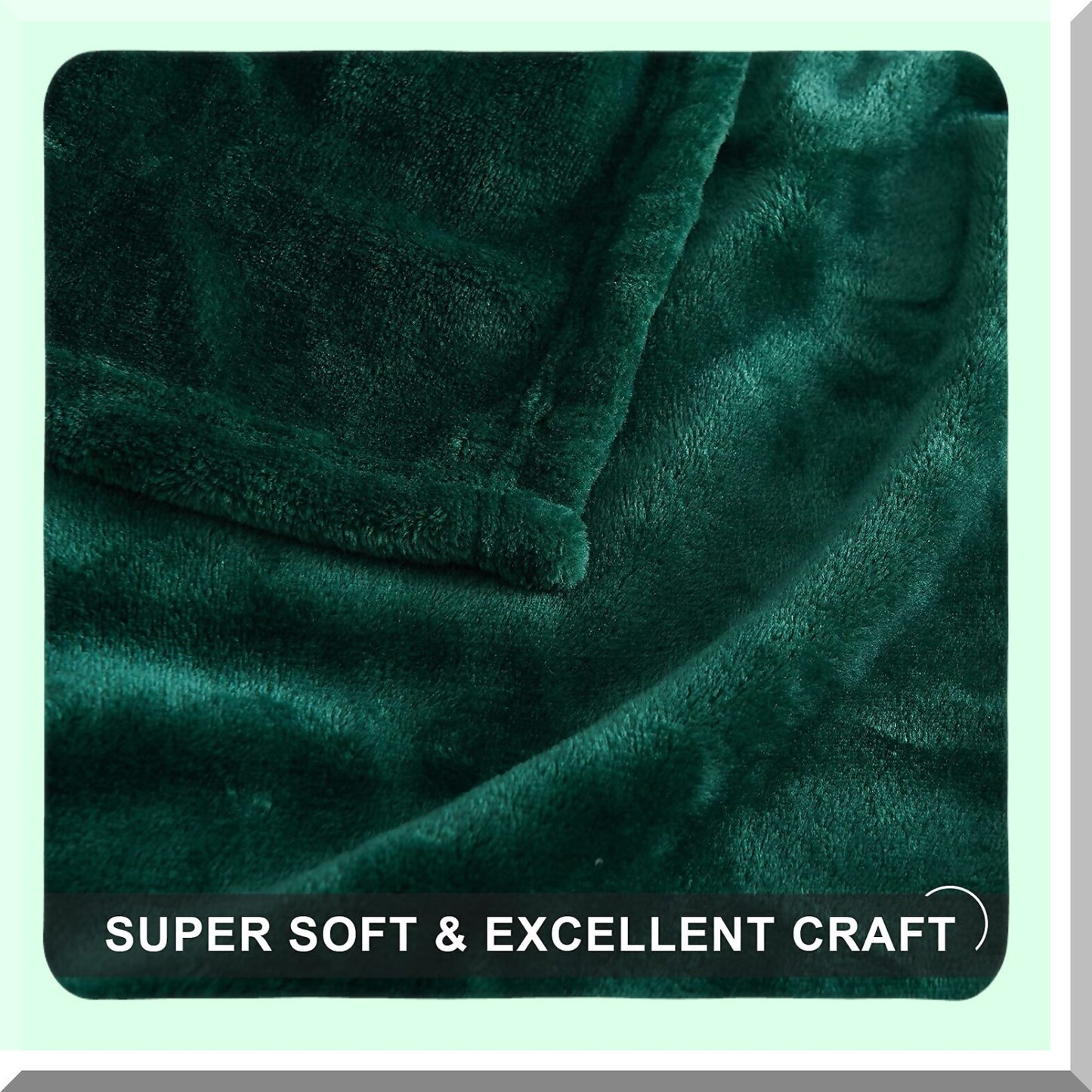 UltraSoft Forest Green Fleece Blanket - Cozy Fall Flannel Throw for Couch, Office, or Dog - Lightweight Microfiber Plush Baby Blanket, 50 x 60