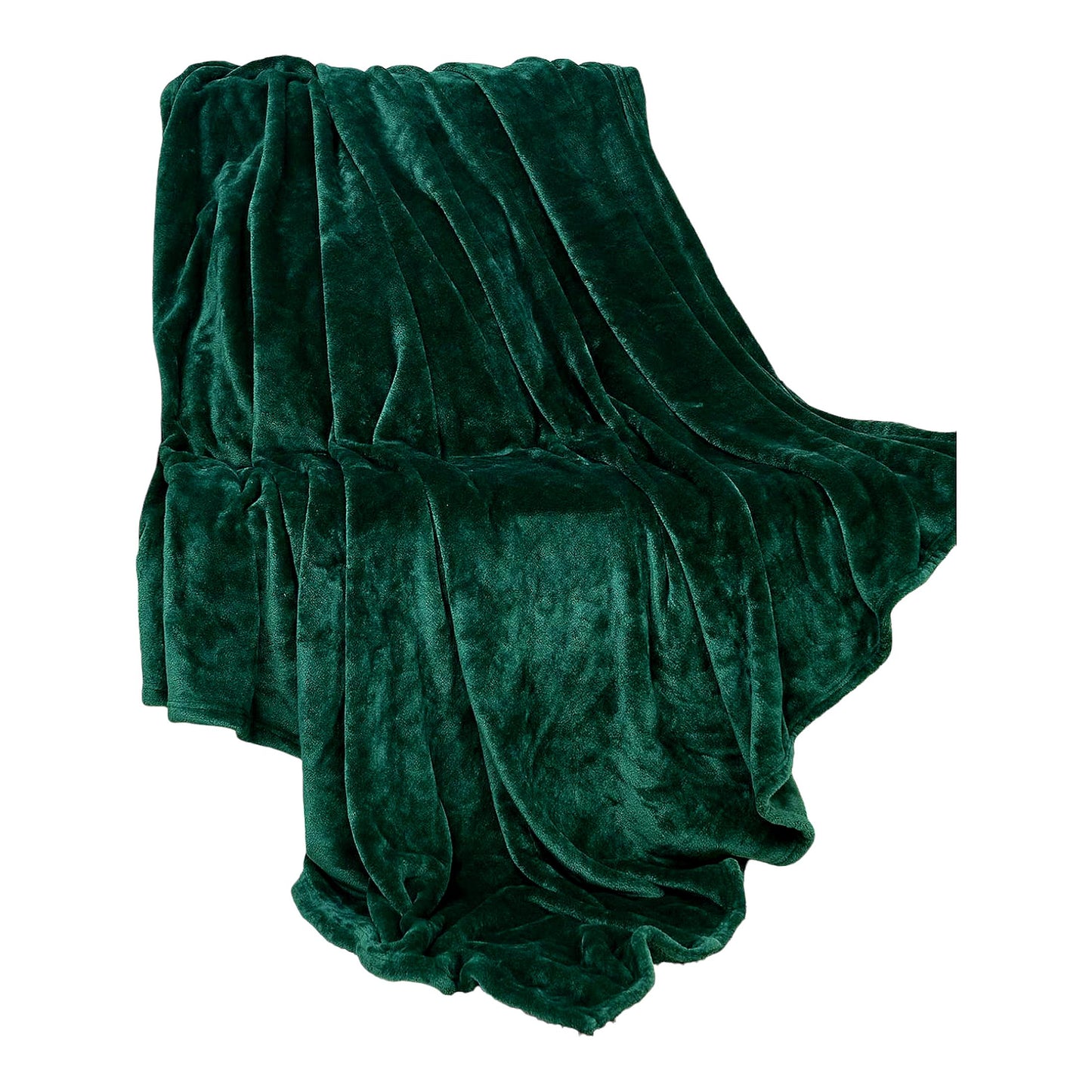 UltraSoft Forest Green Fleece Blanket - Cozy Fall Flannel Throw for Couch, Office, or Dog - Lightweight Microfiber Plush Baby Blanket, 50 x 60