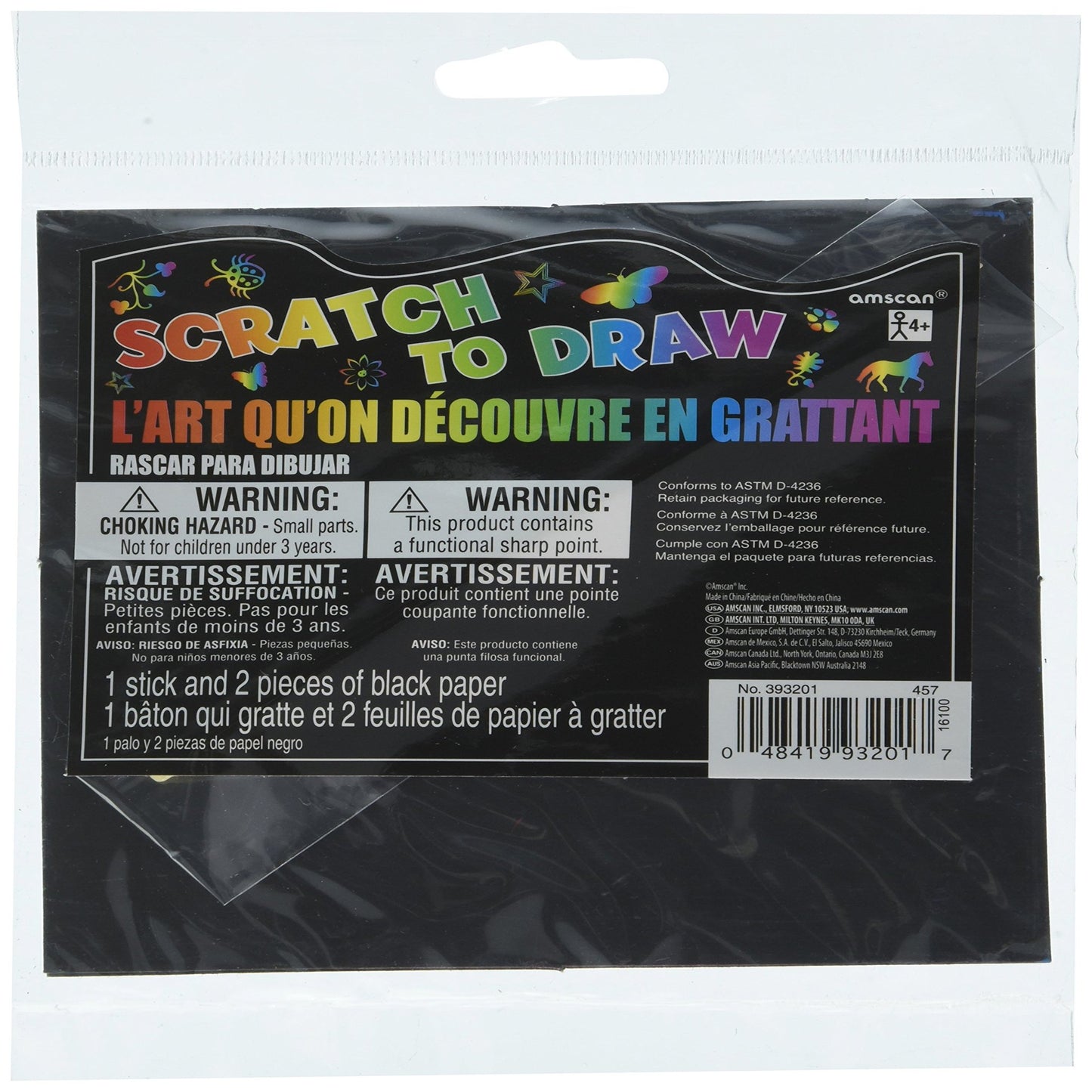 Scratch Art Sheets Party Favor Set with Drawing Tools