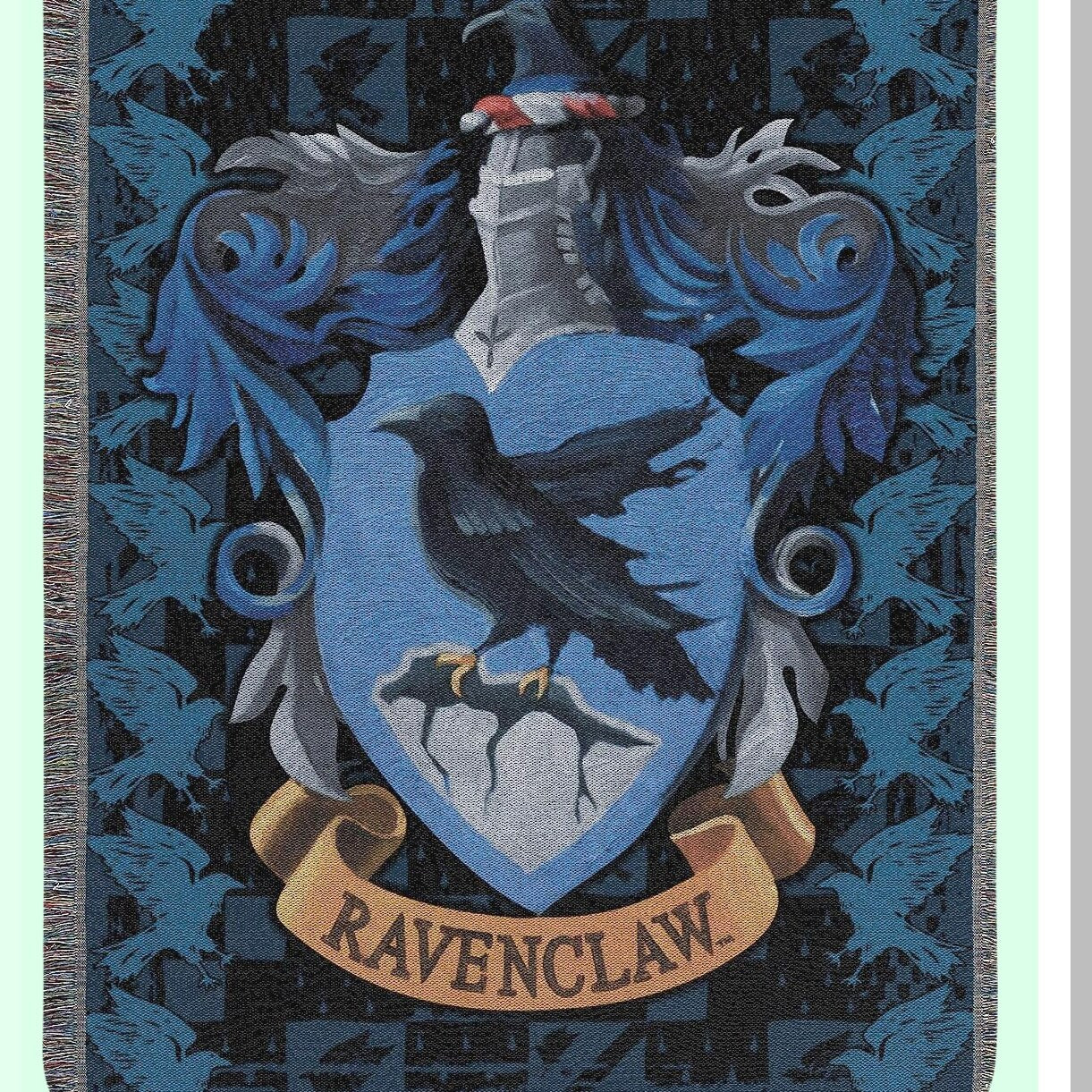 Ravenclaw Crest Woven Tapestry Throw Blanket - 48x60 Inch Cozy Hogwarts Decor