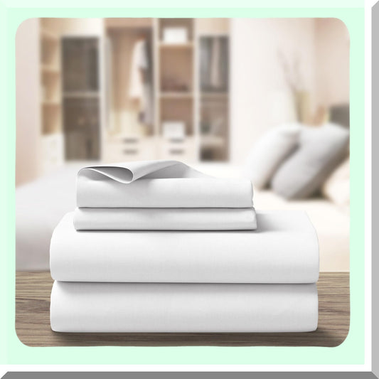 PureLux White Dream Bedding Set - Luxurious Optical White Sheets, Pillowcases, and Duvet Cover for a Dreamy Night's Sleep.