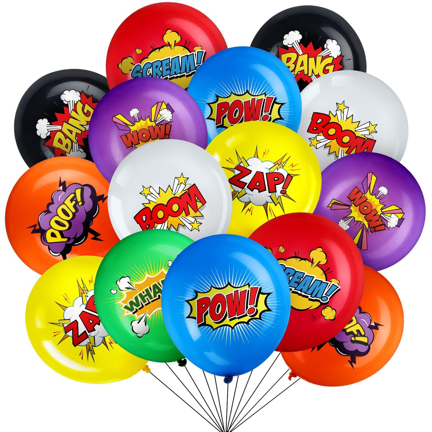 Superhero Party Pack - 40 Hero Balloons for Kids Birthday Decorations. Includes 12" Latex Balloons, Favors, and Supplies for Super Pets Theme.