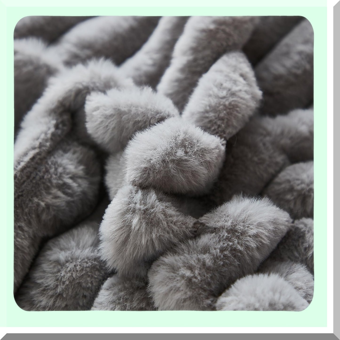 Striped Rabbit Velvet Back Pillowcase Set - Modern Lumbar Pillow Covers Shams for Home Decor - Light Gray Rectangle Bedding, 20 x 26 Inch