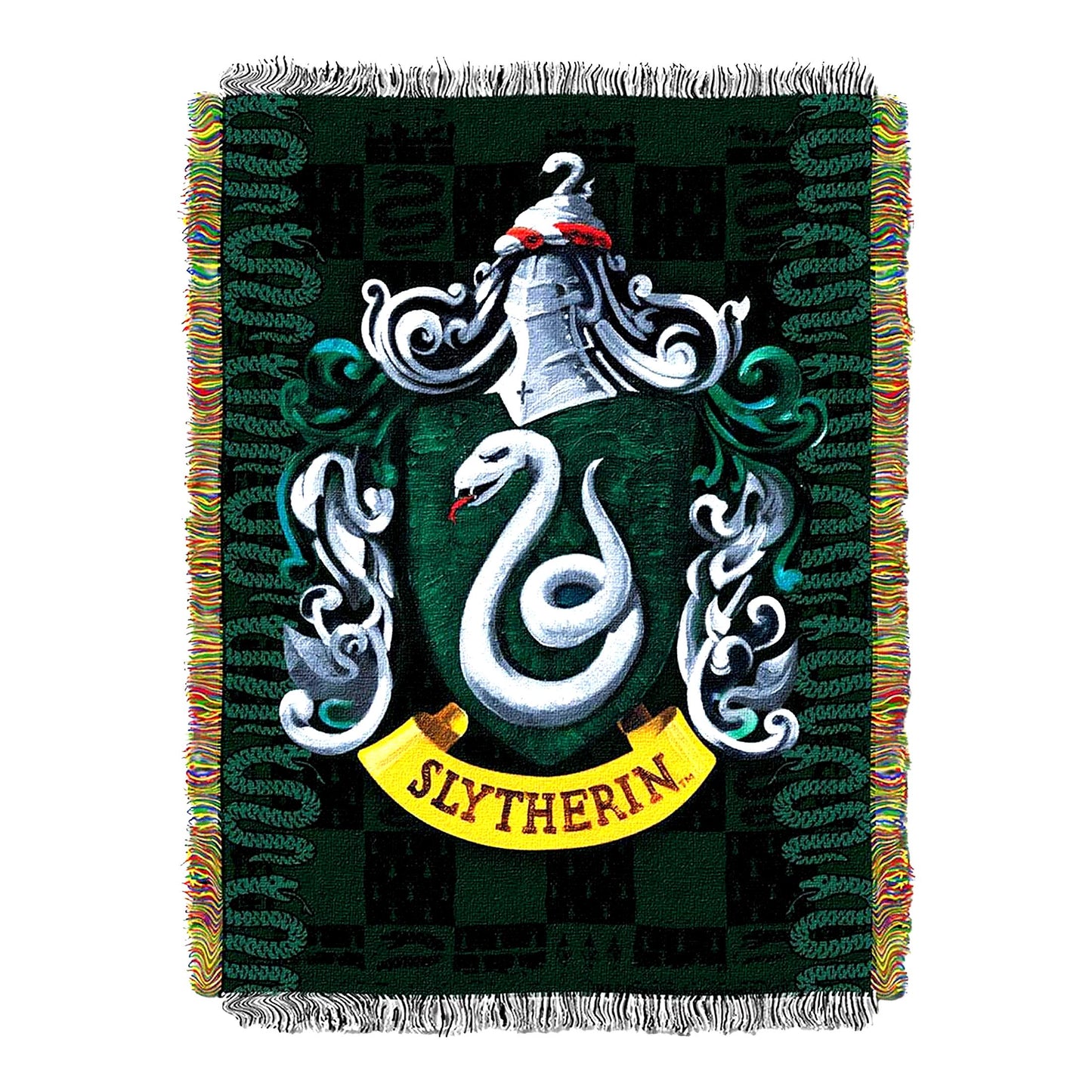 Slytherin Shield Woven Tapestry Throw Blanket - 48x60 Inch Cozy Hogwarts Decor