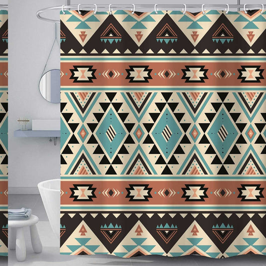 Southwestern Tribal Aztec Shower Curtain 72x72 inches