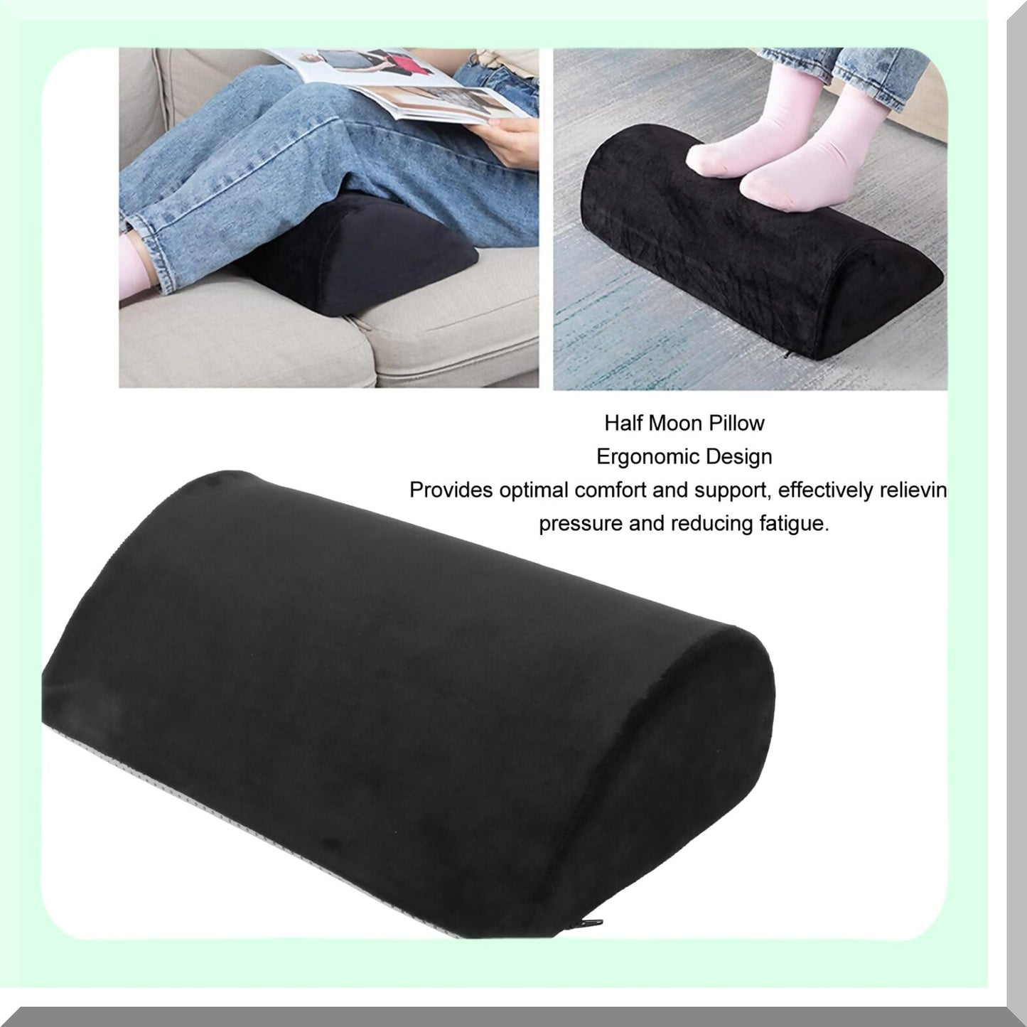 ErgoRest Leg and Knee Support Pillow - Half Moon Lumbar Cushion for Pain Relief, Pressure Reduction, and Comfortable Sleep on Bed or Sofa