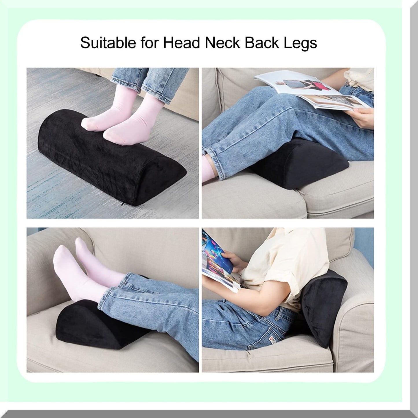 ErgoRest Leg and Knee Support Pillow - Half Moon Lumbar Cushion for Pain Relief, Pressure Reduction, and Comfortable Sleep on Bed or Sofa