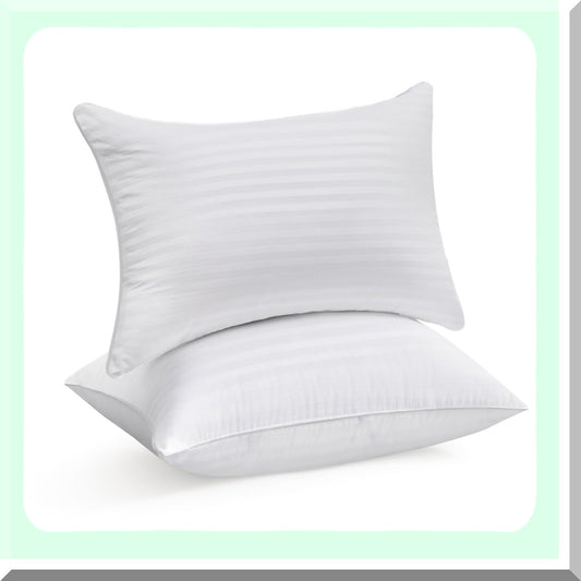 FluffCozy Square Pillow Inserts - Firm & Fluffy Decorative Cushions for Couch, Bed & Sofa - Soft Cotton Cover White Cushion - Down Alternative - Pack of 2