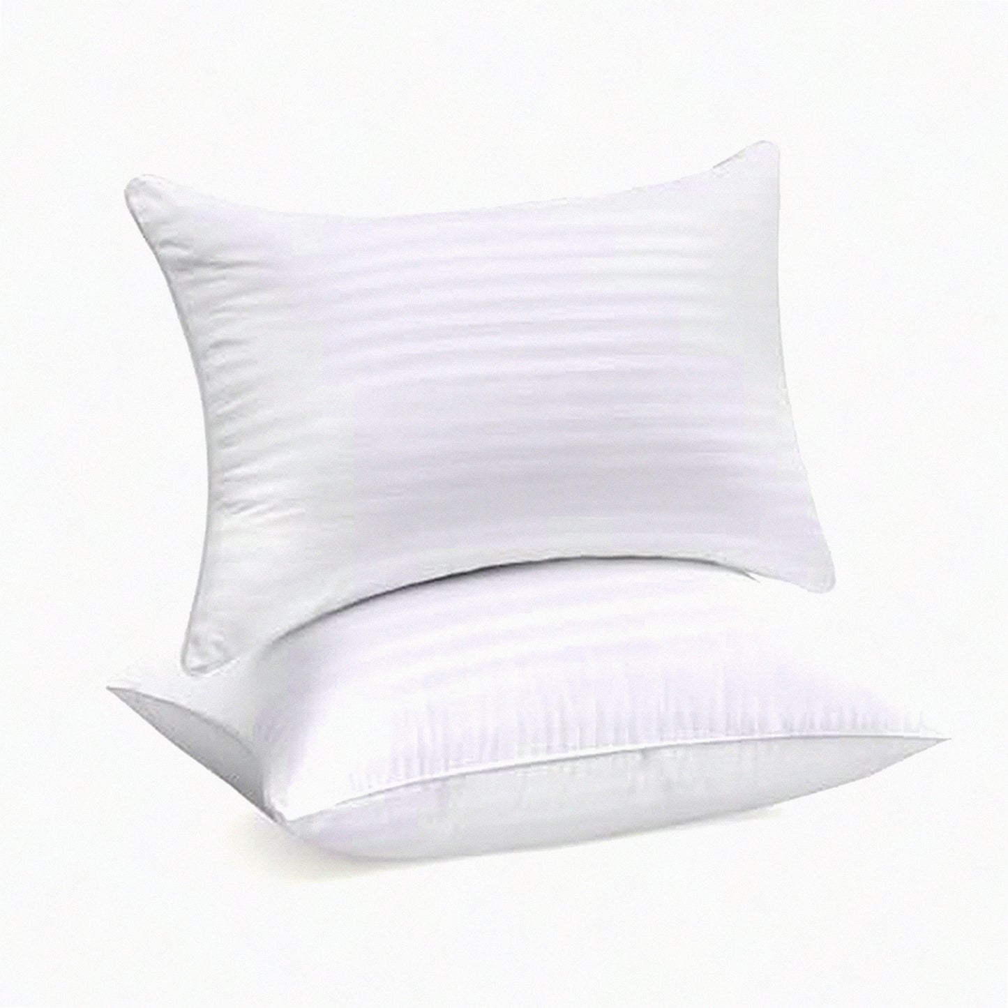 FluffCozy Square Pillow Inserts - Firm & Fluffy Decorative Cushions for Couch, Bed & Sofa - Soft Cotton Cover White Cushion - Down Alternative - Pack of 2