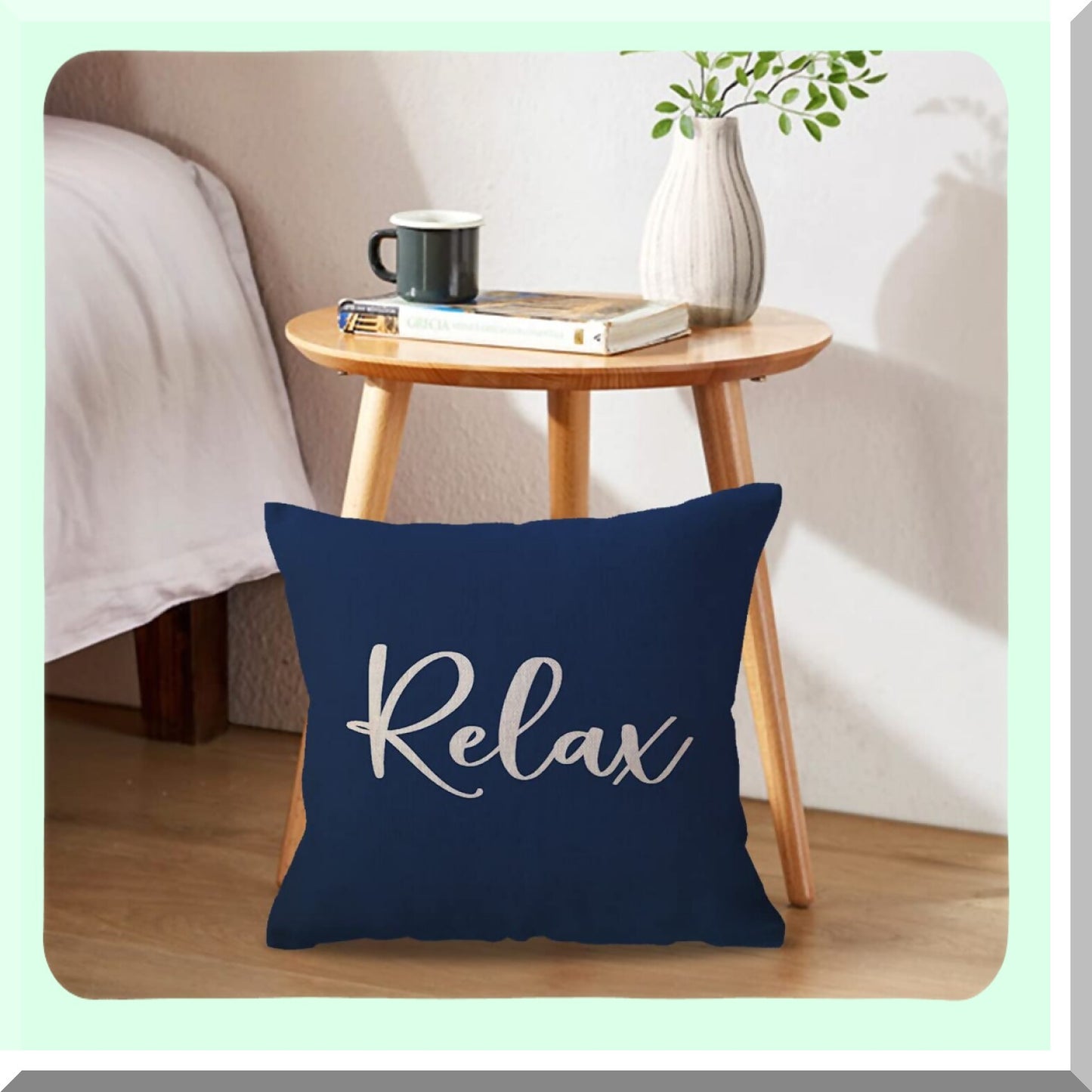 Blue Bliss Farmhouse Pillow Cover - 18x18 Inch Relaxing Decorative Cushion for Sofa, Porch, Bench - Housewarming Gift for Beach Lovers