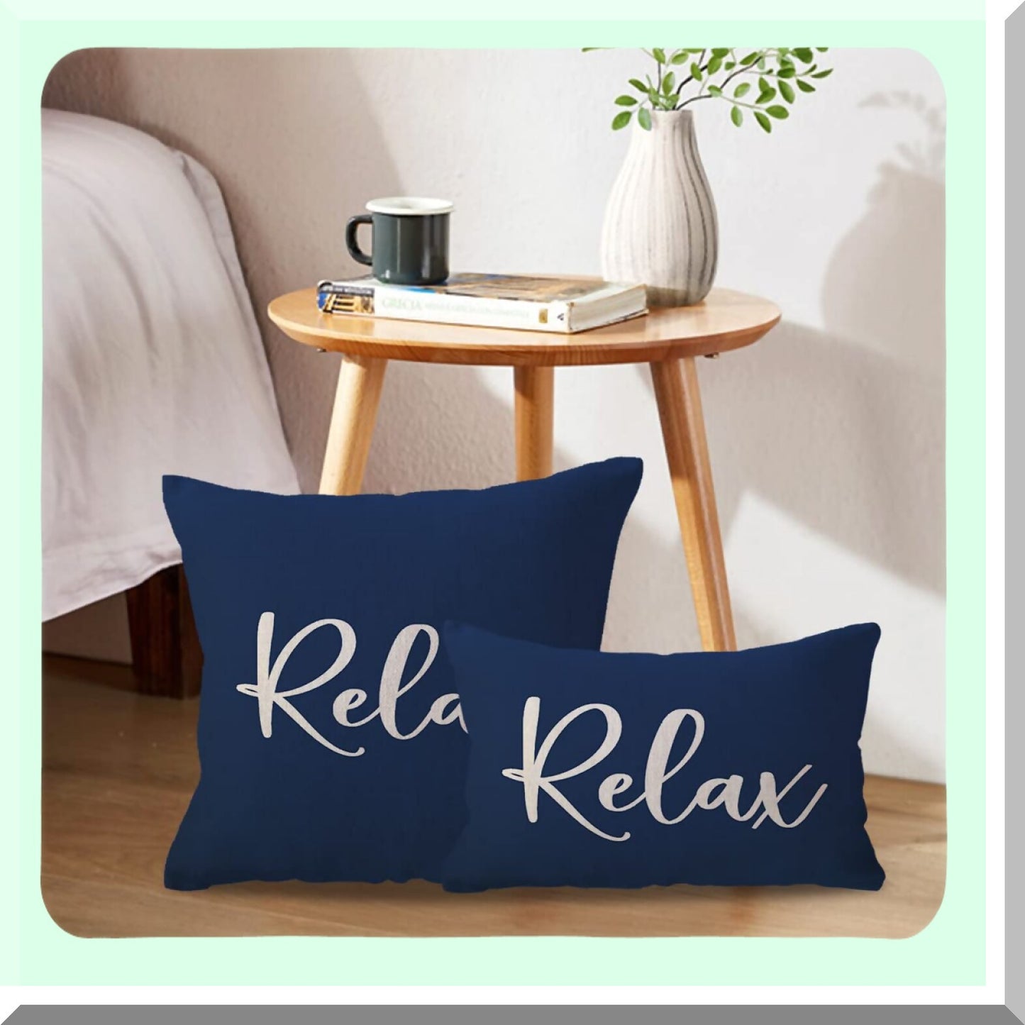 Blue Bliss Farmhouse Pillow Cover - 18x18 Inch Relaxing Decorative Cushion for Sofa, Porch, Bench - Housewarming Gift for Beach Lovers