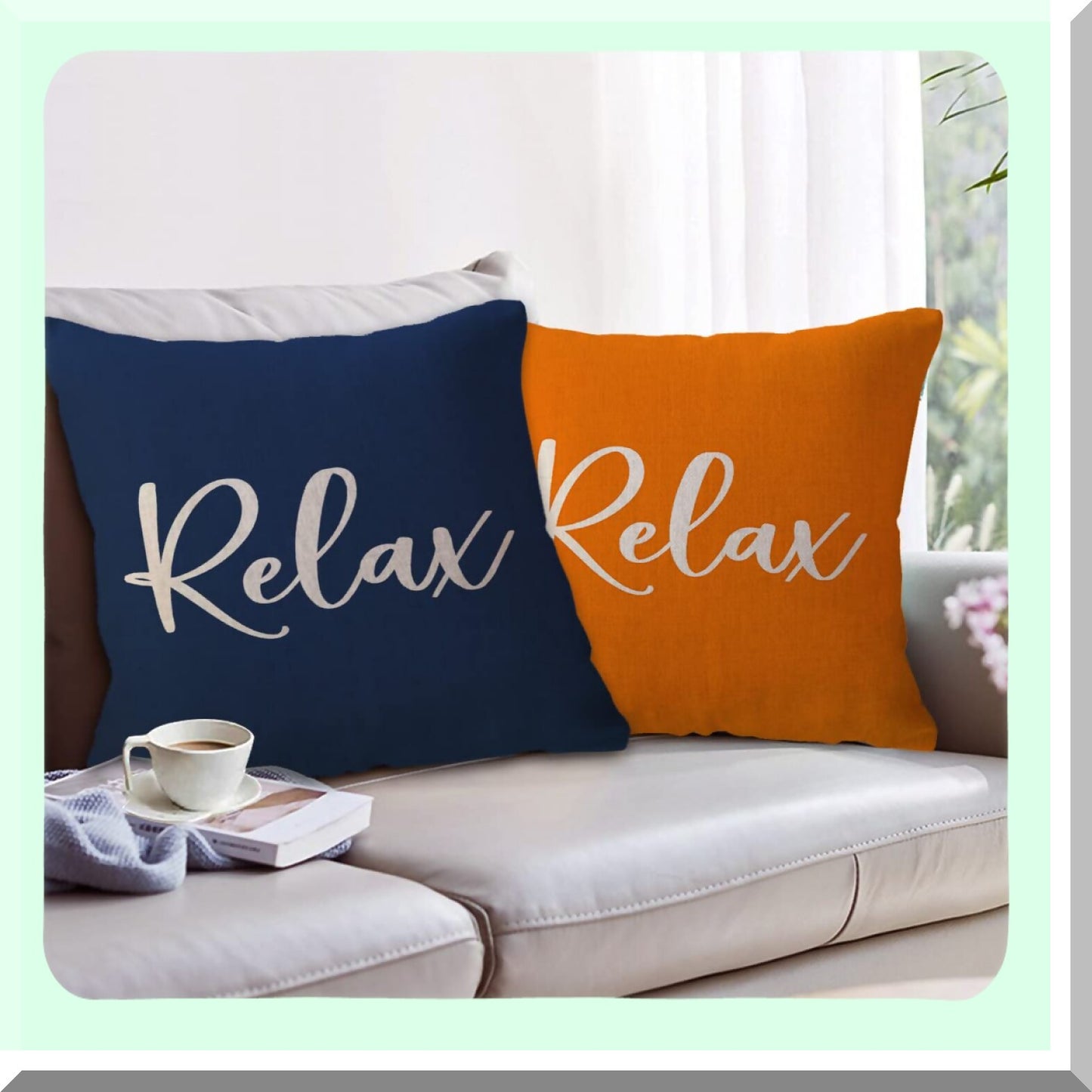 Blue Bliss Farmhouse Pillow Cover - 18x18 Inch Relaxing Decorative Cushion for Sofa, Porch, Bench - Housewarming Gift for Beach Lovers