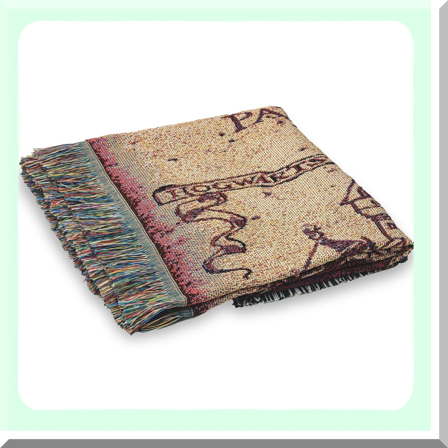 Mystic Marauders Woven Tapestry Throw Blanket - 48x60 Inch Magical Map Design