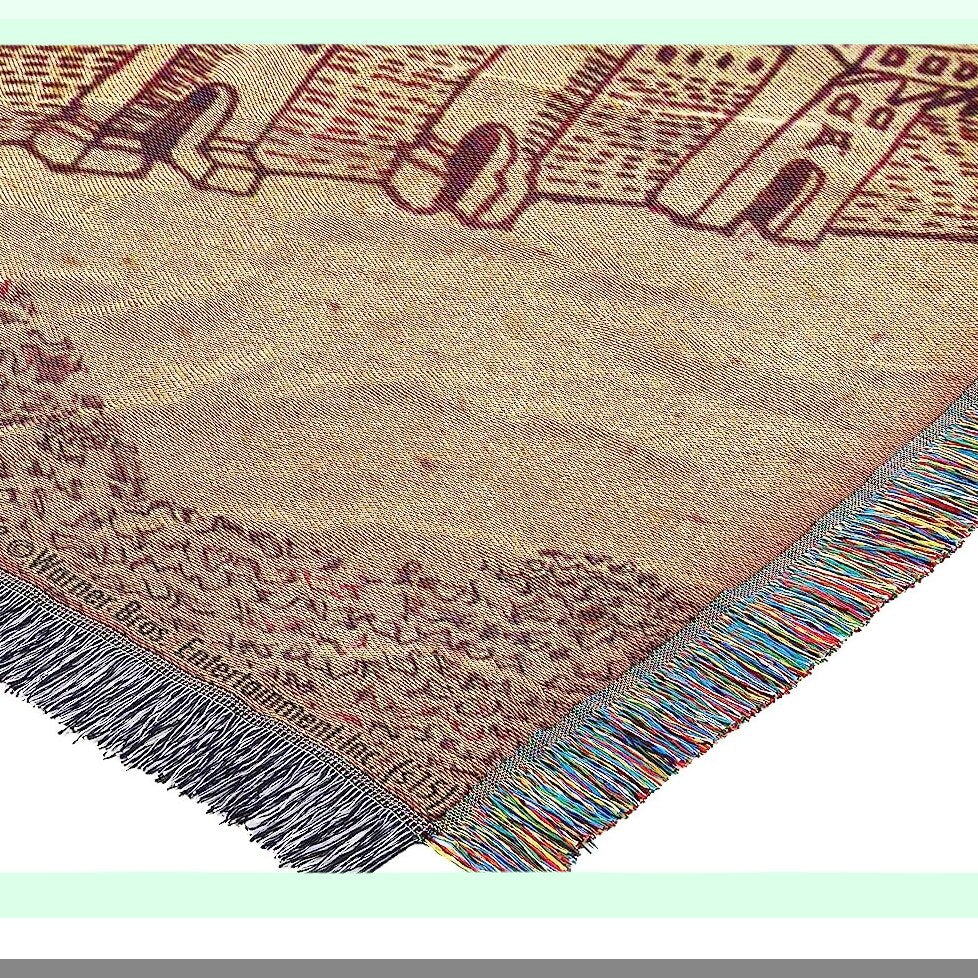 Mystic Marauders Woven Tapestry Throw Blanket - 48x60 Inch Magical Map Design