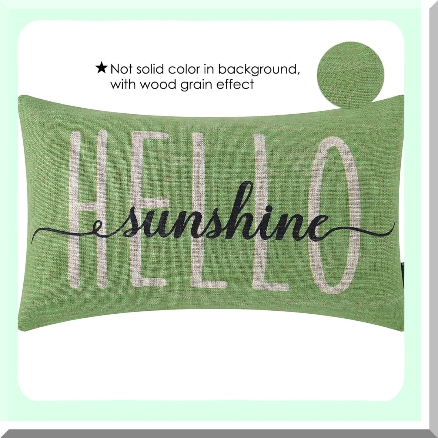 Sunshine Summer Linen Rectangular Cushion Cover - Green 12x20 Sofa Couch Decoration - PL899TR - Hello Throw Pillow Case