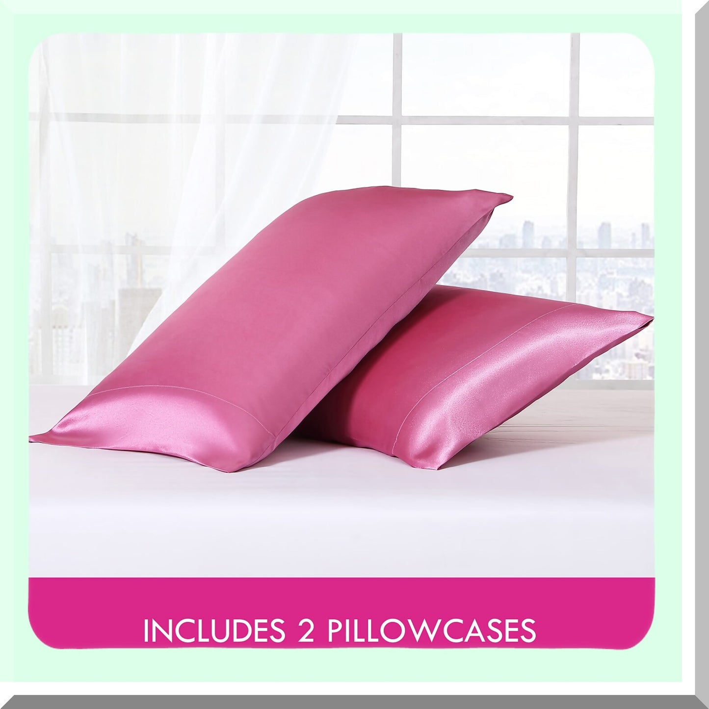 Luxury Pink Pillowcase Set - Designer Bedding Decor for Home - 2 Piece Set, 20" x 40" - Soft and Stylish Pillow Covers for Bedroom