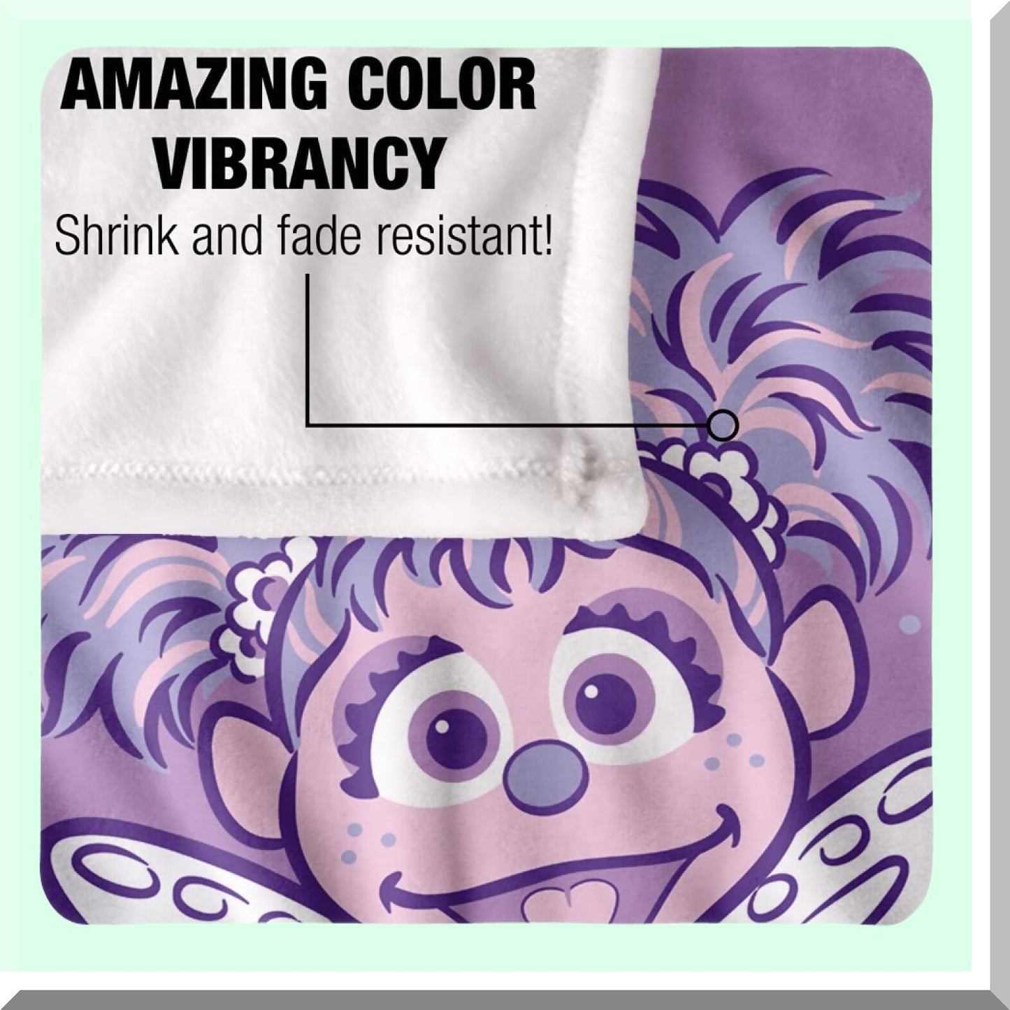 Sesame Street Silky Soft Abby Throw Blanket - 36" x 58" - Officially Licensed Super Cozy Touch