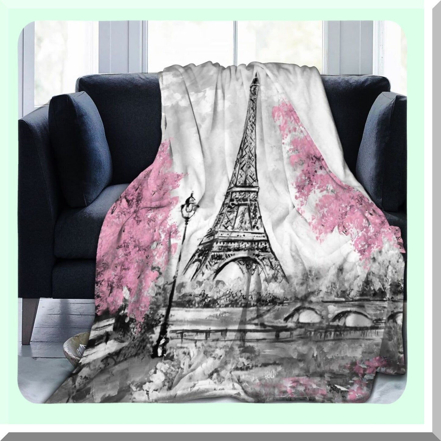 Parisian Comfort Ultra Soft Fleece Throw Blanket - All Season Warmth for Bed, Chair, Car, Sofa, or Couch - 50"x40""