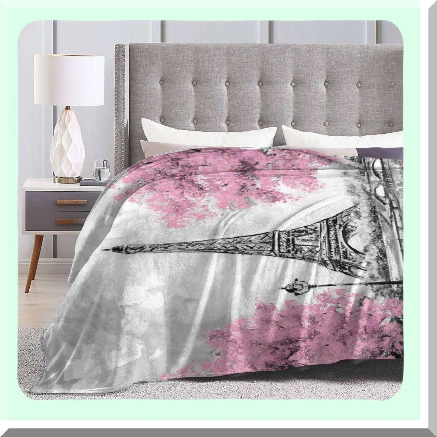 Parisian Comfort Ultra Soft Fleece Throw Blanket - All Season Warmth for Bed, Chair, Car, Sofa, or Couch - 50"x40""