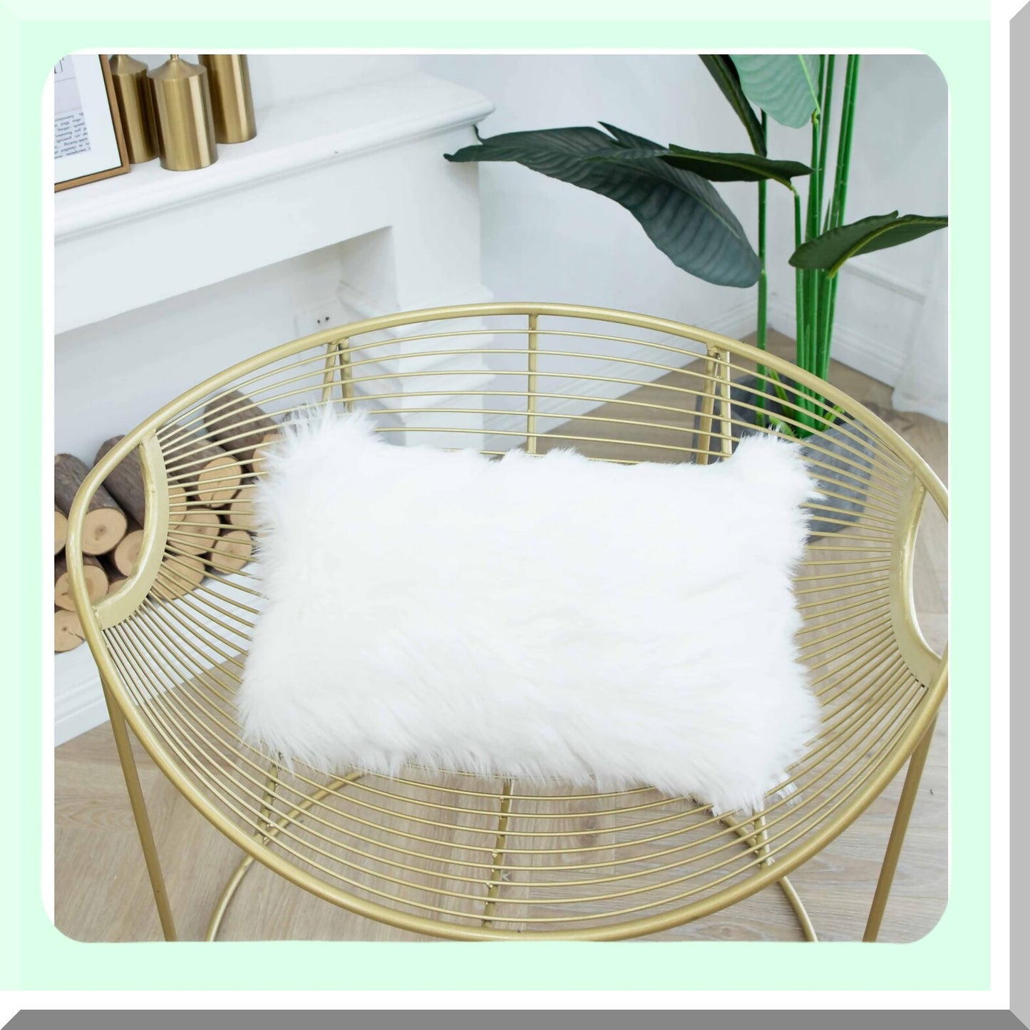 Luxury Plush Lumbar Pillow Cover - Soft Rectangle Cushion Case for Couch Sofa Bed - Decorative White Throw Pillow - 12" x 20"