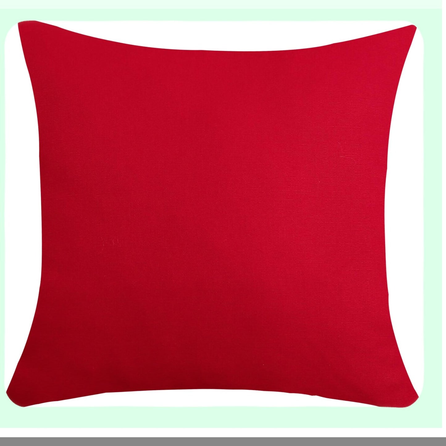 Cotton Canvas Colorful Throw Pillow Covers - 20x20 Red - Set of 2 - Decorative Cushion Covers - 100% Cotton - 45 Colors Available