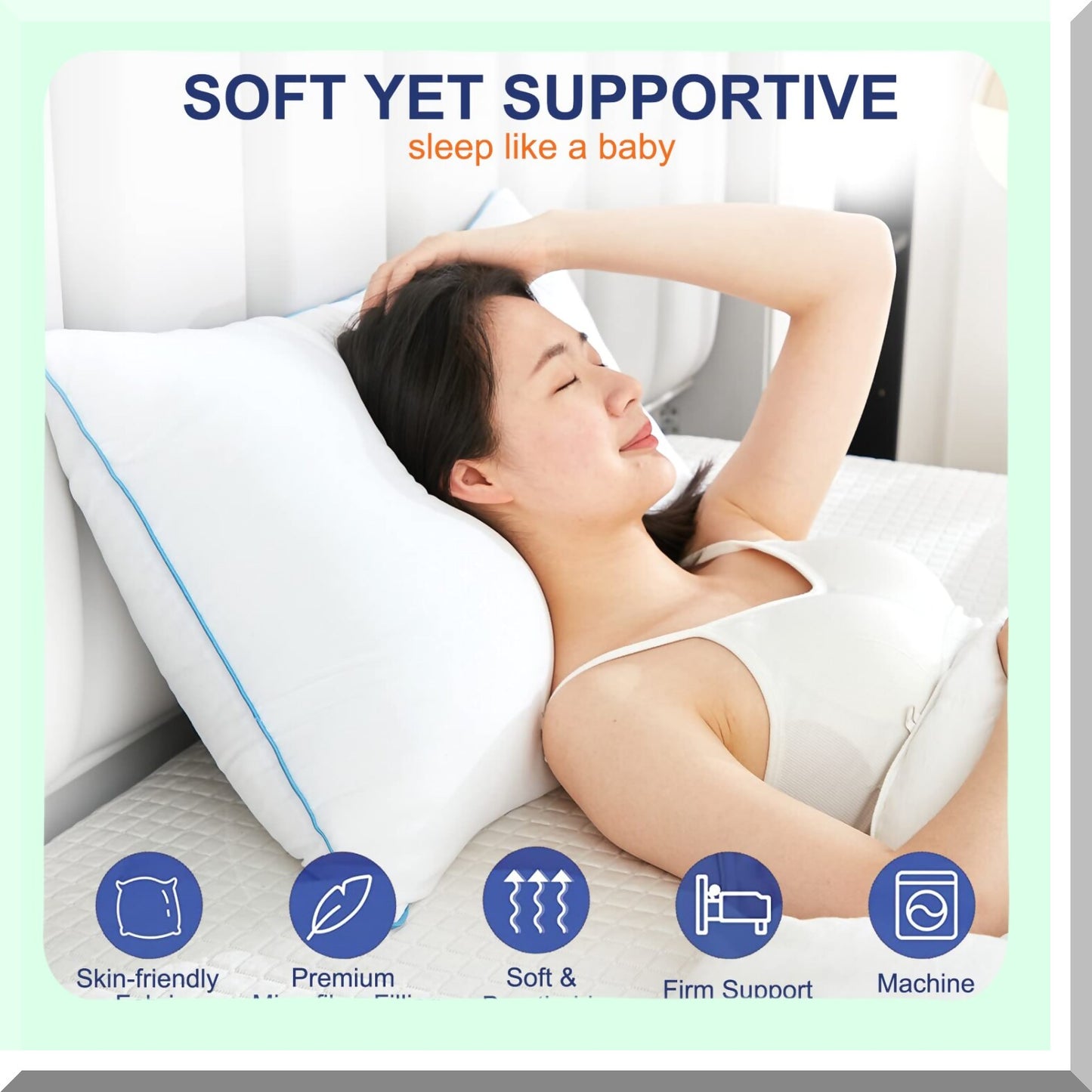 CoolDream PlushSleep Pillows - Set of 2 Luxury Hotel Quality Cooling Bed Pillows for Side, Back, or Stomach Sleepers - Premium Down Alternative Fill - Size Pack of 2