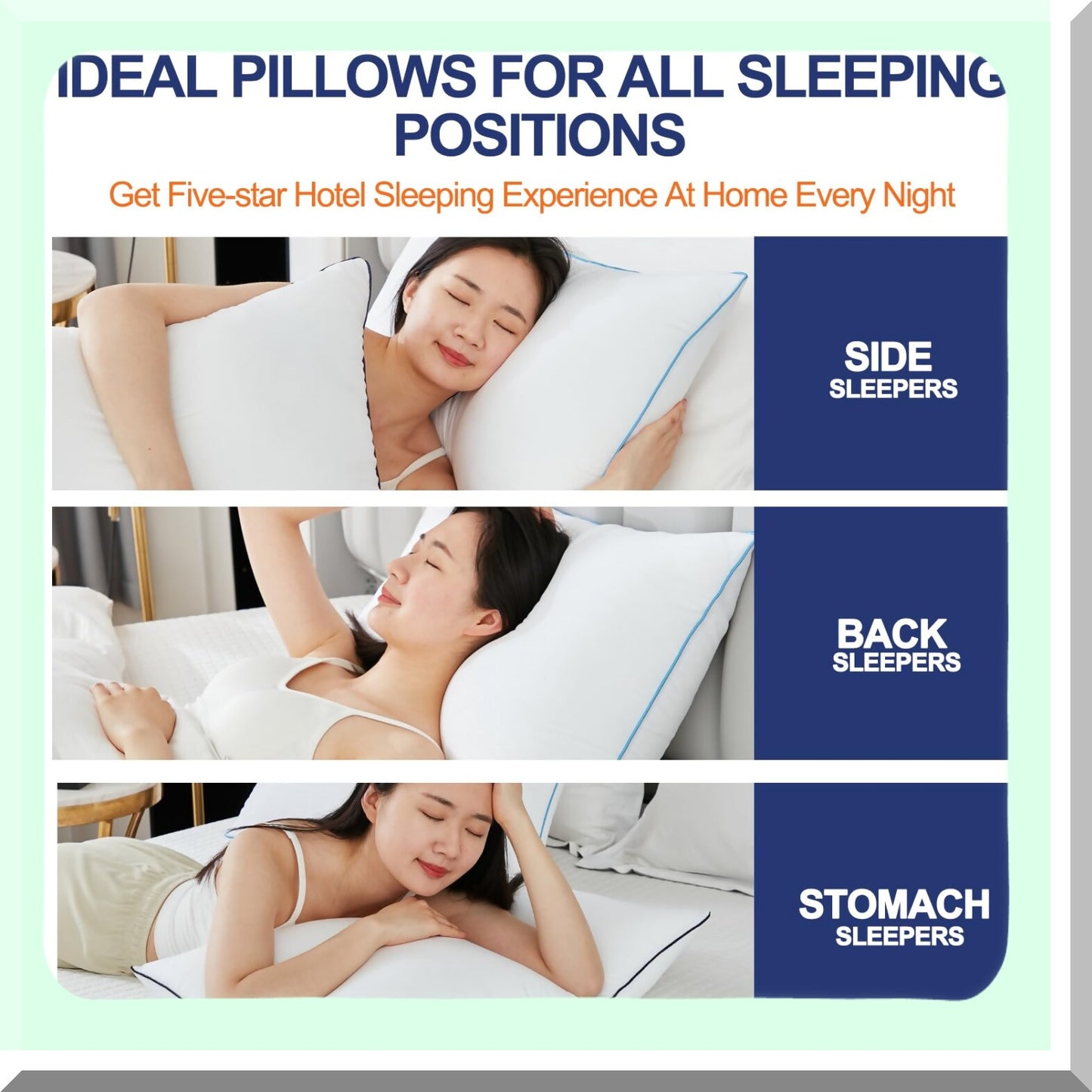 CoolDream PlushSleep Pillows - Set of 2 Luxury Hotel Quality Cooling Bed Pillows for Side, Back, or Stomach Sleepers - Premium Down Alternative Fill - Size Pack of 2