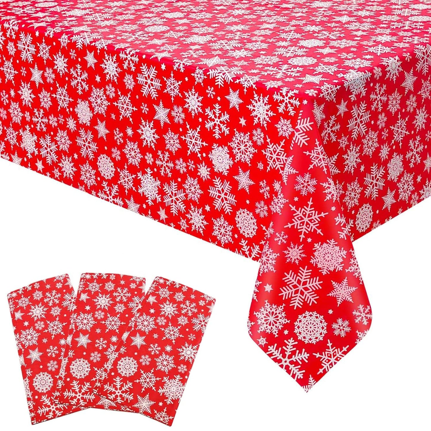 Snowflake Disposable Plastic Party Tablecloth 54x108 Inch
