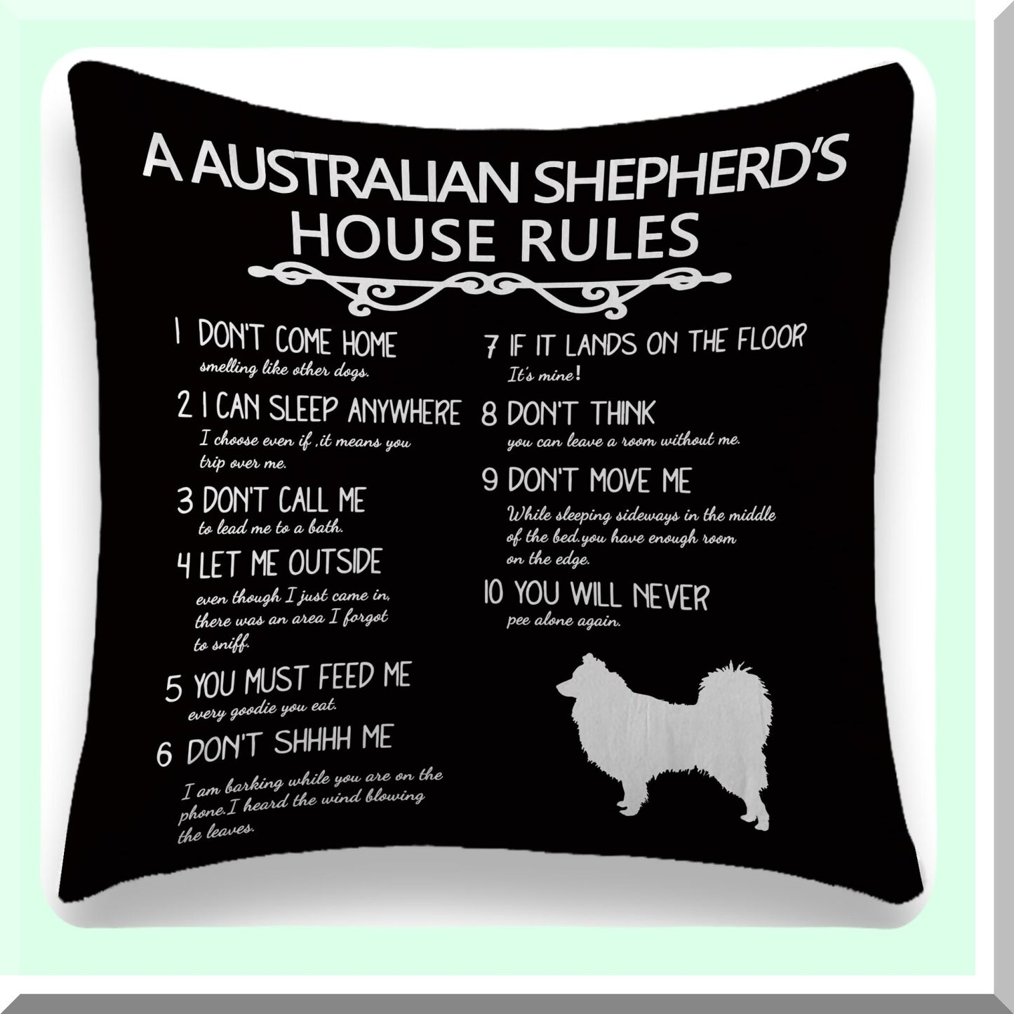 Aussie Dog Decor Pillow - Australian Shepherd Cushion Cover for Women - Must-Have Aussie Gifts - 18x18 Inch Throw Pillow - Shepherd Lover Gift