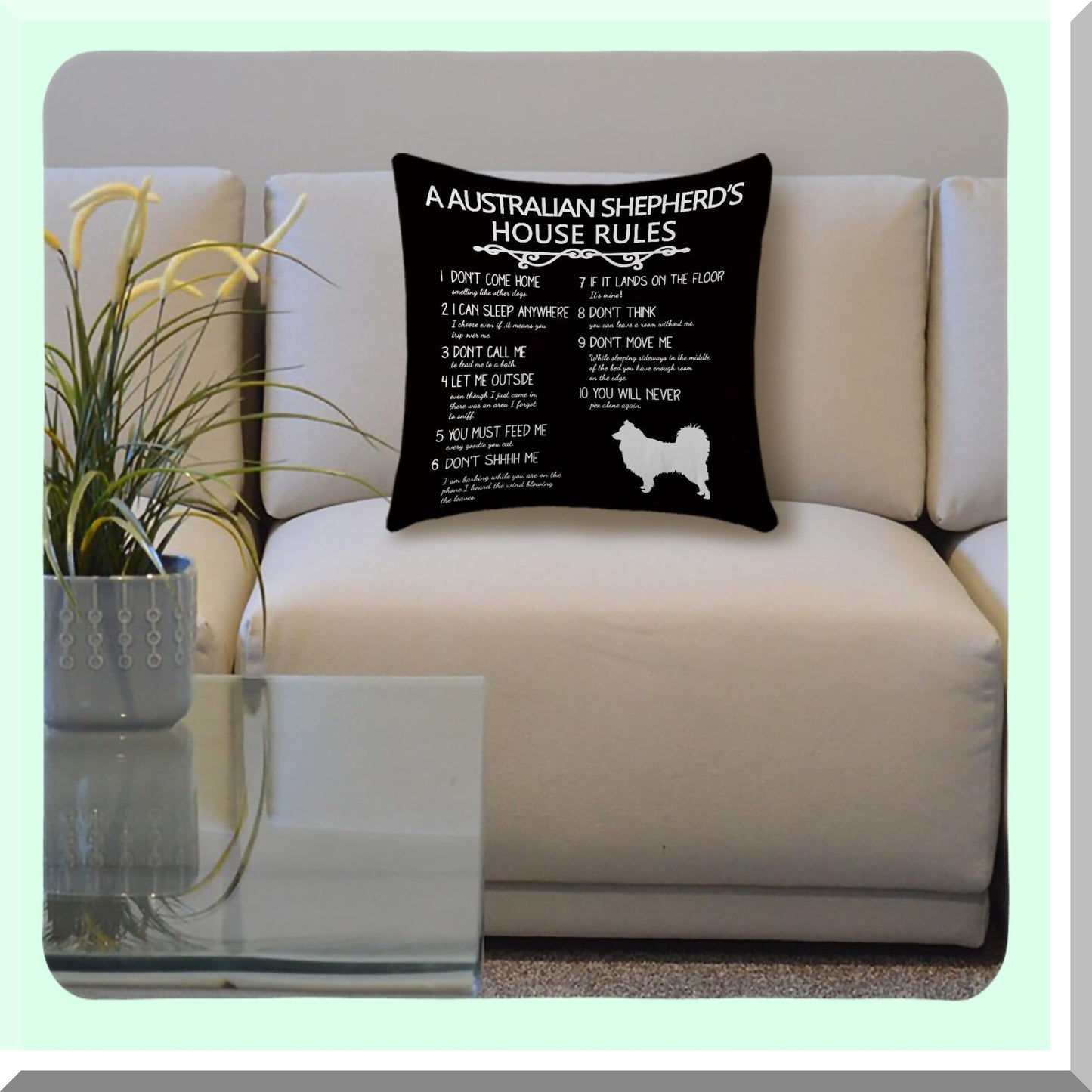 Aussie Dog Decor Pillow - Australian Shepherd Cushion Cover for Women - Must-Have Aussie Gifts - 18x18 Inch Throw Pillow - Shepherd Lover Gift