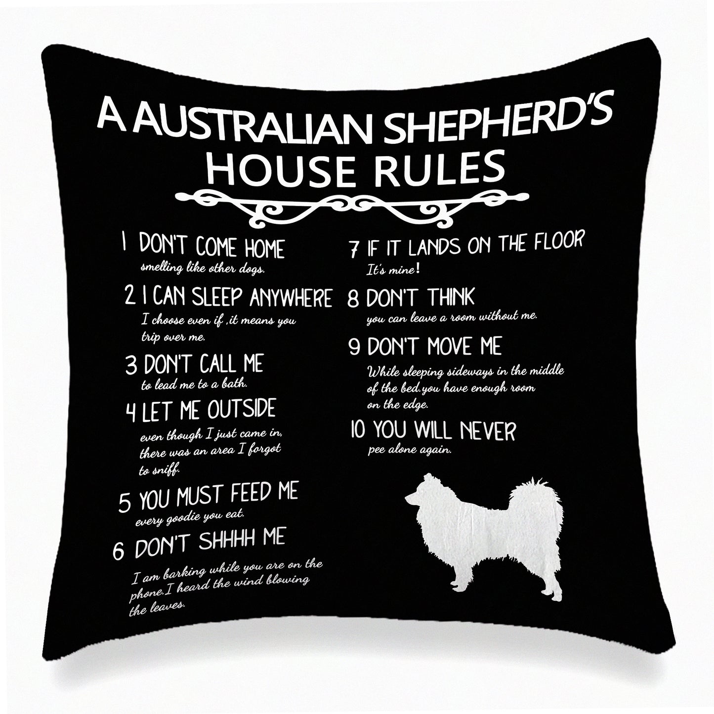 Aussie Dog Decor Pillow - Australian Shepherd Cushion Cover for Women - Must-Have Aussie Gifts - 18x18 Inch Throw Pillow - Shepherd Lover Gift
