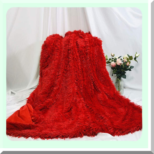 UltraCozy Plush Fuzzy Blanket - Super Soft, Warm Winter Throw for Sofa & Bed, 51"x63", Pure Red"
