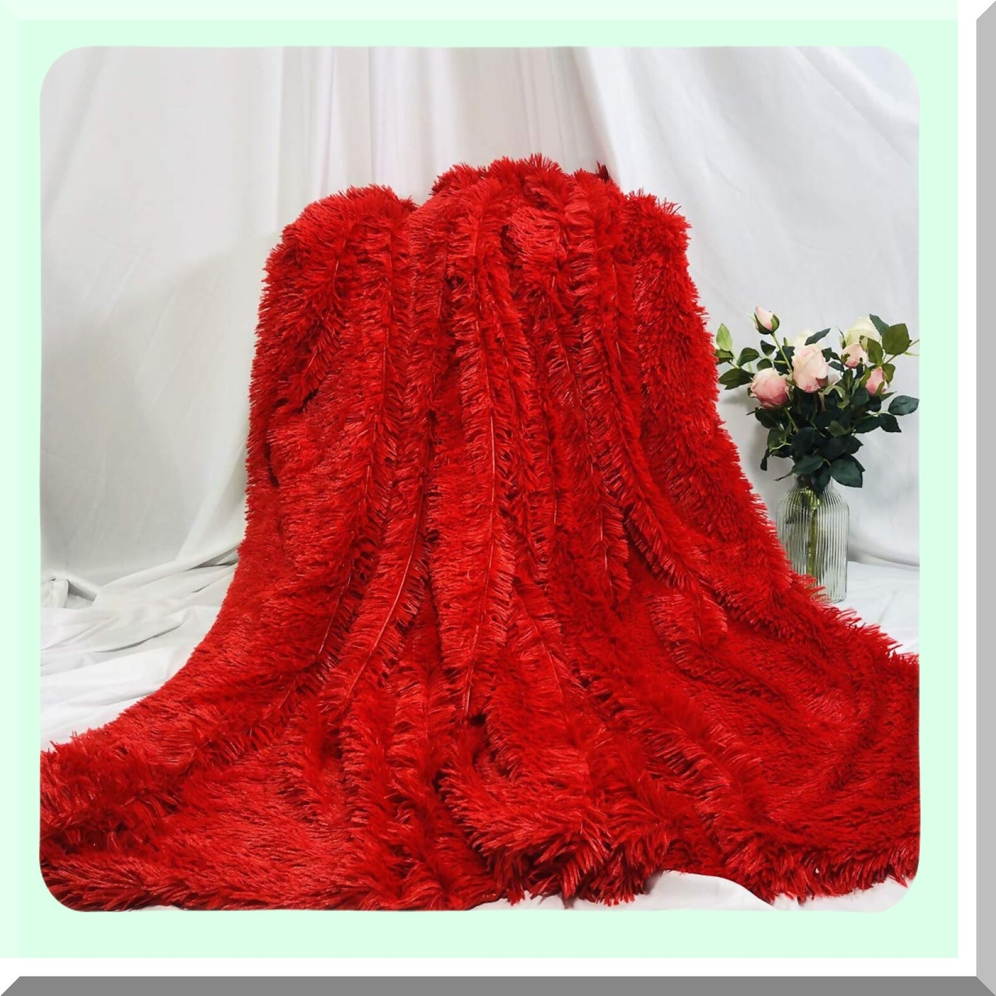 UltraCozy Plush Fuzzy Blanket - Super Soft, Warm Winter Throw for Sofa & Bed, 51"x63", Pure Red"
