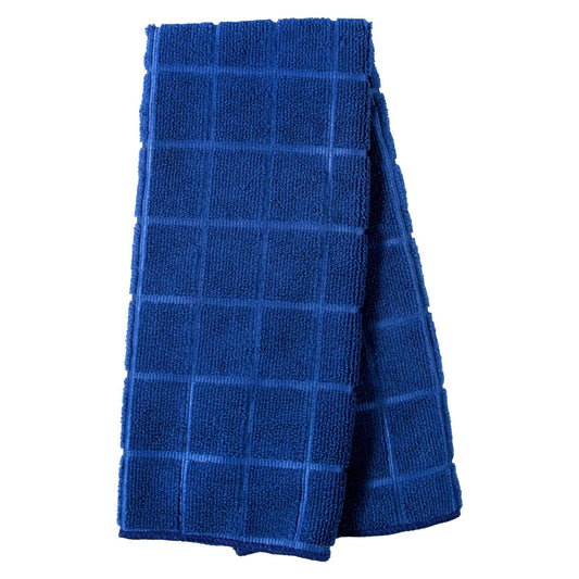 Navy Blue Windowpane Pattern Kitchen Towels, 15x25 in. (Pack of 24)