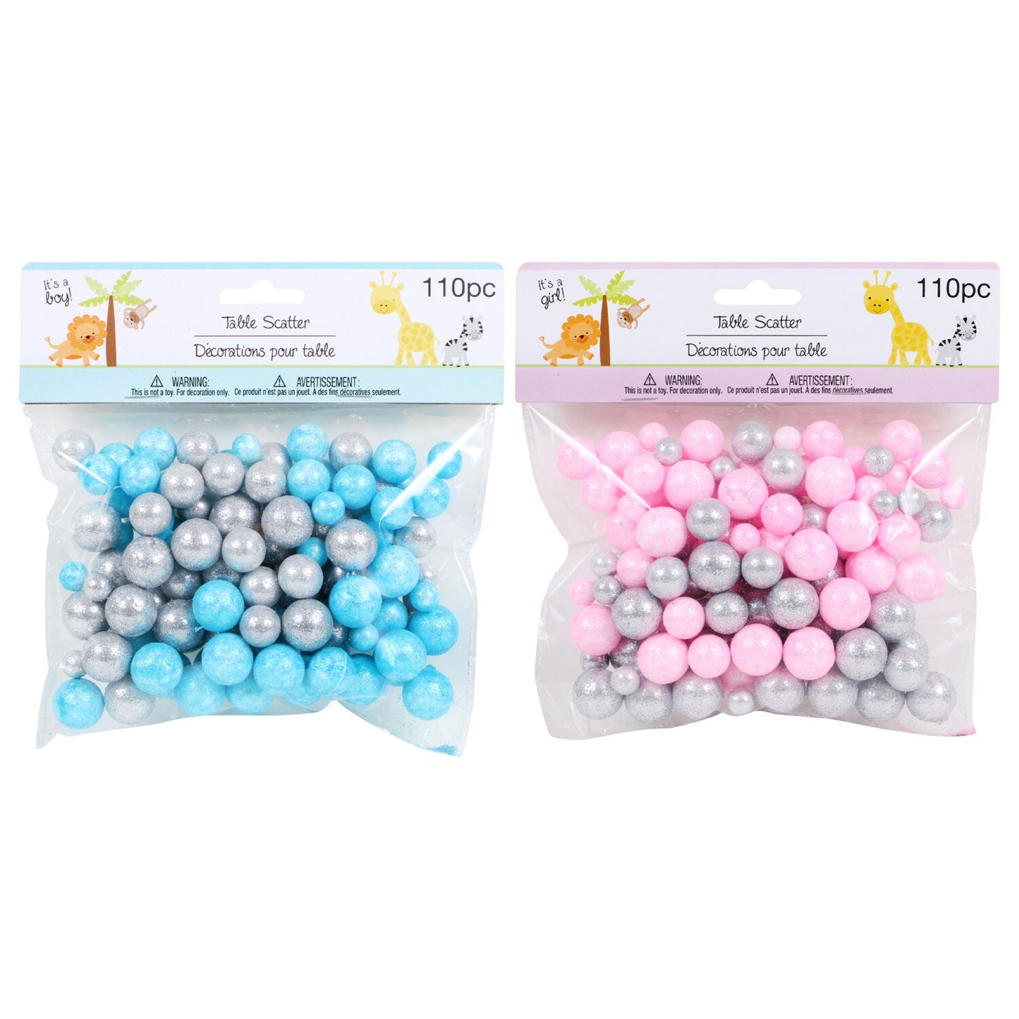 Baby Shower Glitter Foam Table Scatter, 110-pc. Packs (Pack of 24)